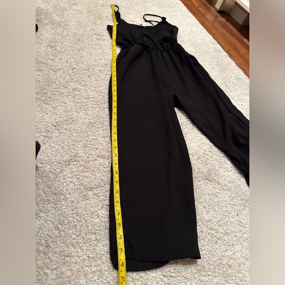 Monk & Lou - Cropped Wide Leg Jumpsuit Romper - Size Small - Black - Picture 7 of 7